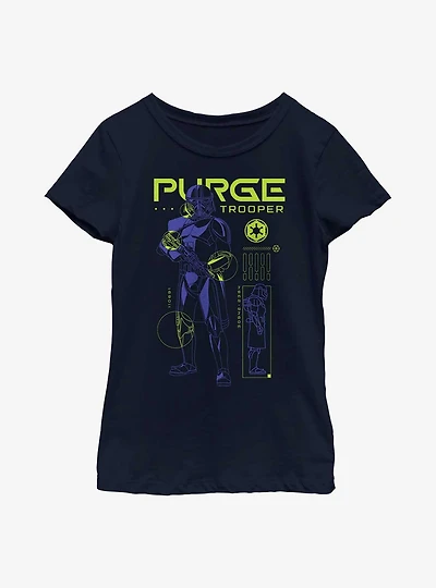 Star Wars Obi-Wan Kenobi Purge Trooper Schematic Youth Girls T-Shirt