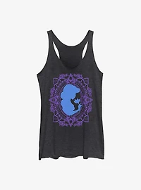Disney Aladdin 30th Anniversary Jasmine Flower Frame Silhouette Womens Tank Top