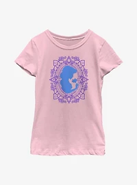 Disney Aladdin 30th Anniversary Jasmine Flower Frame Silhouette Youth Girls T-Shirt