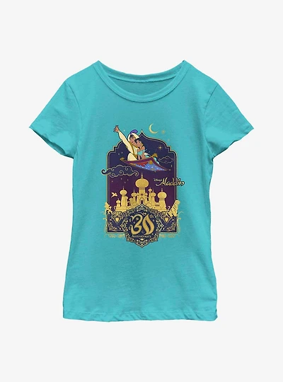 Disney Aladdin 30th Anniversary & Jasmine Flying Carpet Youth Girls T-Shirt
