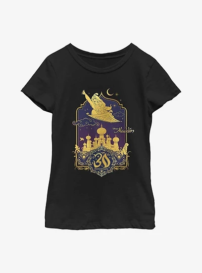 Disney Aladdin 30th Anniversary & Jasmine Flying Carpet Youth Girls T-Shirt