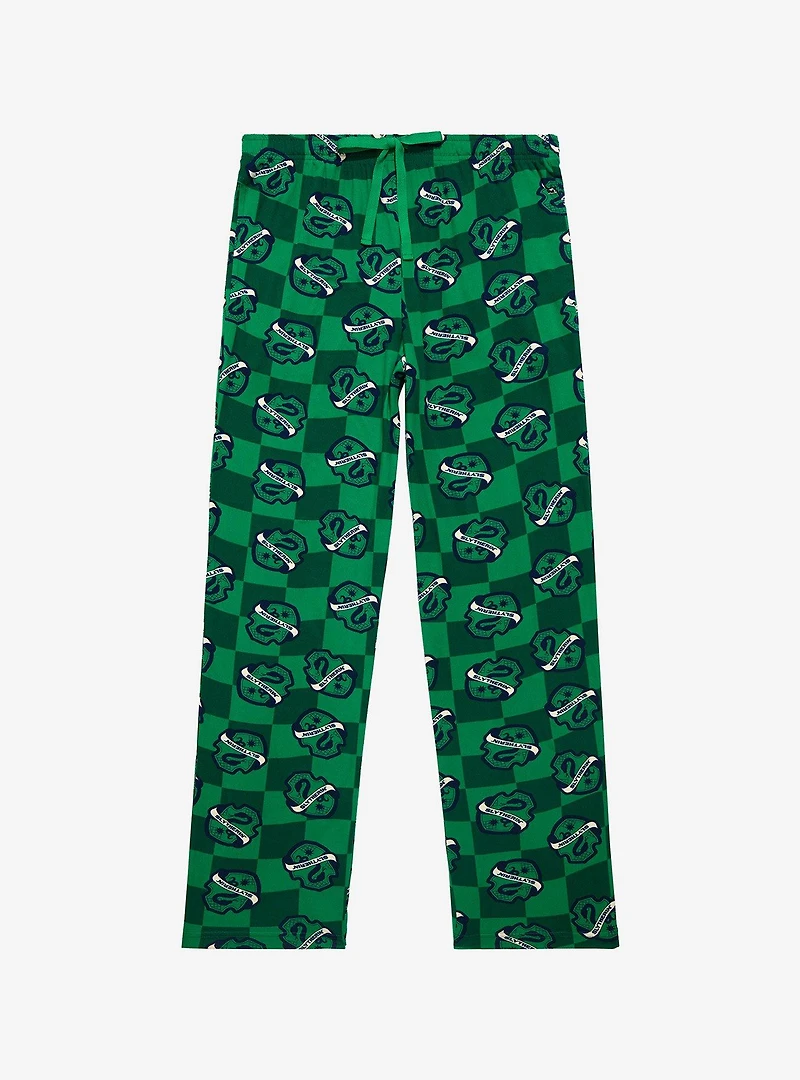Harry Potter Slytherin House Crest Checkered Sleep Pants - BoxLunch Exclusive
