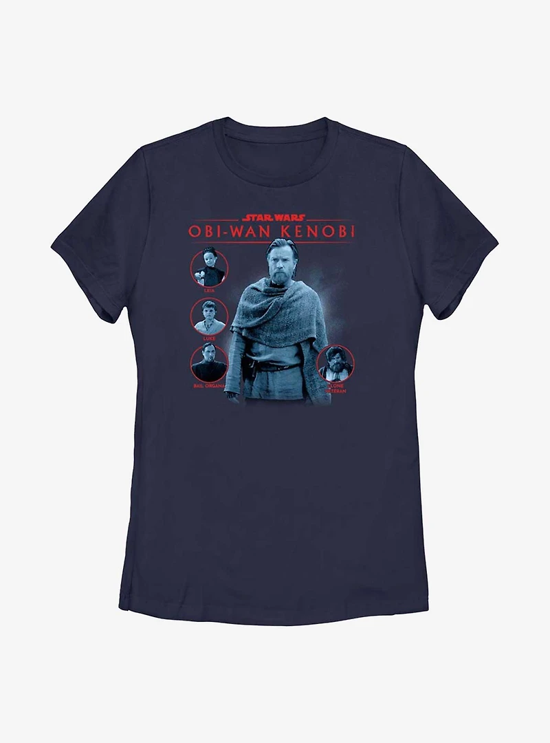 Star Wars Obi-Wan Kenobi Character Circles Womens T-Shirt