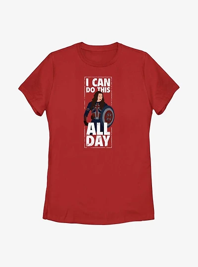 Marvel Doctor Strange The Multiverse Of Madness I Can Do This All Day Captian Carter Womens T-Shirt