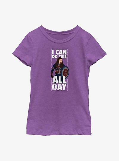 Marvel Doctor Strange The Multiverse Of Madness I Can Do This All Day Captian Carter Youth Girls T-Shirt