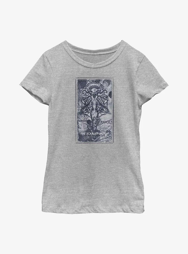 Marvel Doctor Strange The Multiverse Of Madness Scarlet Witch Darkhold Badge Youth Girls T-Shirt