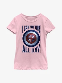 Marvel Doctor Strange The Multiverse Of Madness I Can Do This All Day Peggy Carter Shield Youth Girls T-Shirt