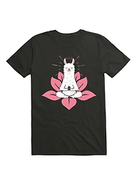 Kawaii Cute Llama Doing Yoga Llamaste Namaste Funny Meditation T-Shirt