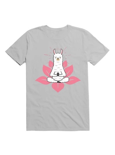 Kawaii Cute Llama Doing Yoga Llamaste Namaste Funny Meditation T-Shirt