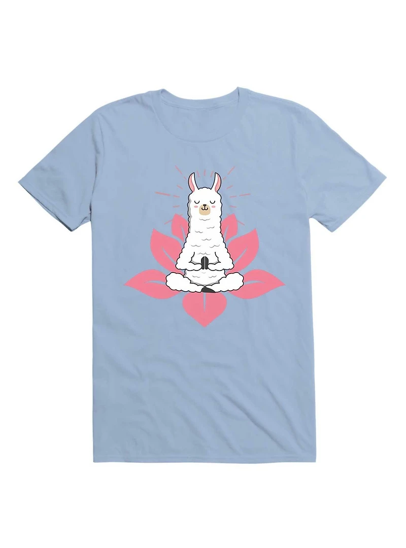 Kawaii Cute Llama Doing Yoga Llamaste Namaste Funny Meditation T-Shirt