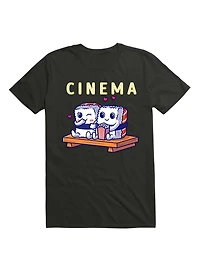 Kawaii Funny Cute Sushi Couple Watching Home Cinema T-Shirt