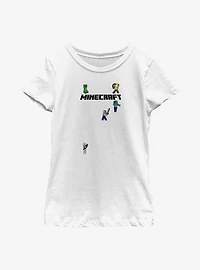 Minecraft Logo Sprites Overworld Youth Girls T-Shirt