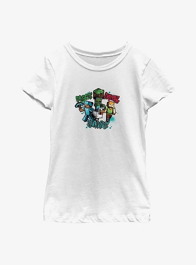 Minecraft Create Survive Youth Girls T-Shirt