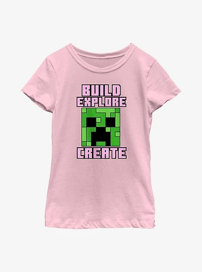 Minecraft Creeper Create Youth Girls T-Shirt