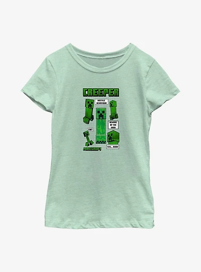 Minecraft Creeper Infogram Youth Girls T-Shirt