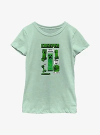 Minecraft Creeper Infogram Youth Girls T-Shirt