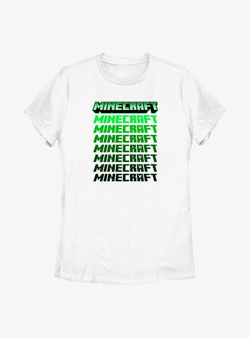 Minecraft Chrome Stacked Logo Womens T-Shirt