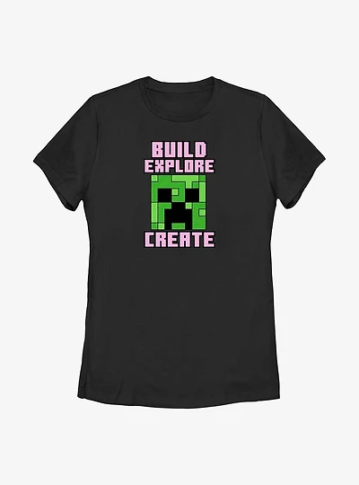 Minecraft Creeper Create Womens T-Shirt