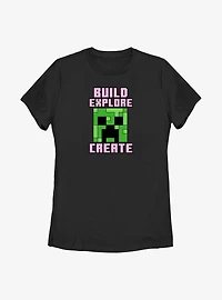 Minecraft Creeper Create Womens T-Shirt