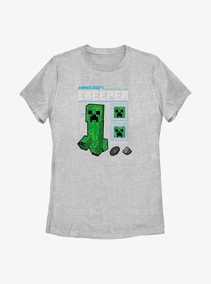 Minecraft Creeper Graph Womens T-Shirt