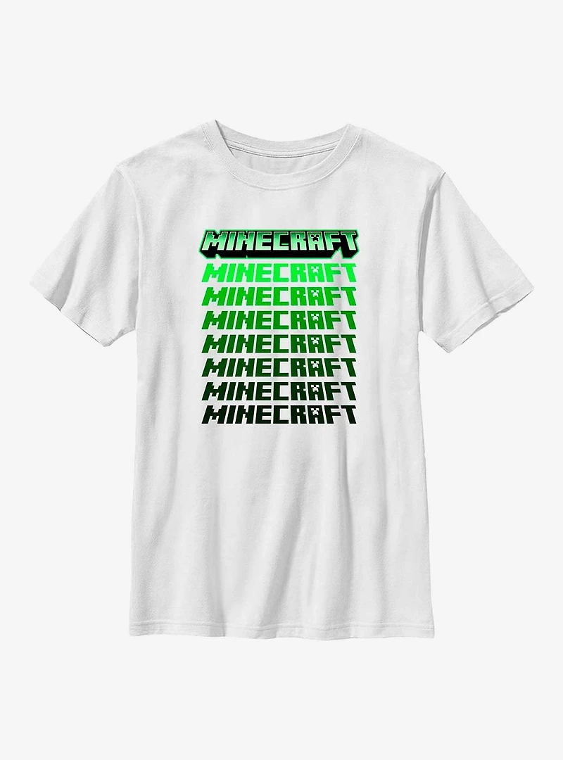 Minecraft Chrome Stacked Logo Youth T-Shirt