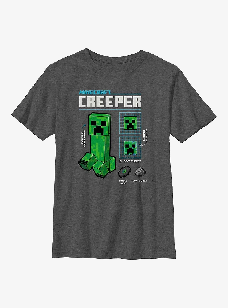 Minecraft Creeper Graph Mode Youth T-Shirt