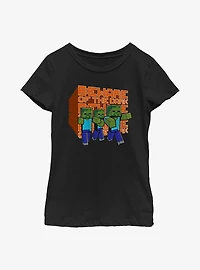 Minecraft Mine Beware Sun Youth Girls T-Shirt