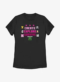 Minecraft Create Explore Survive Womens T-Shirt