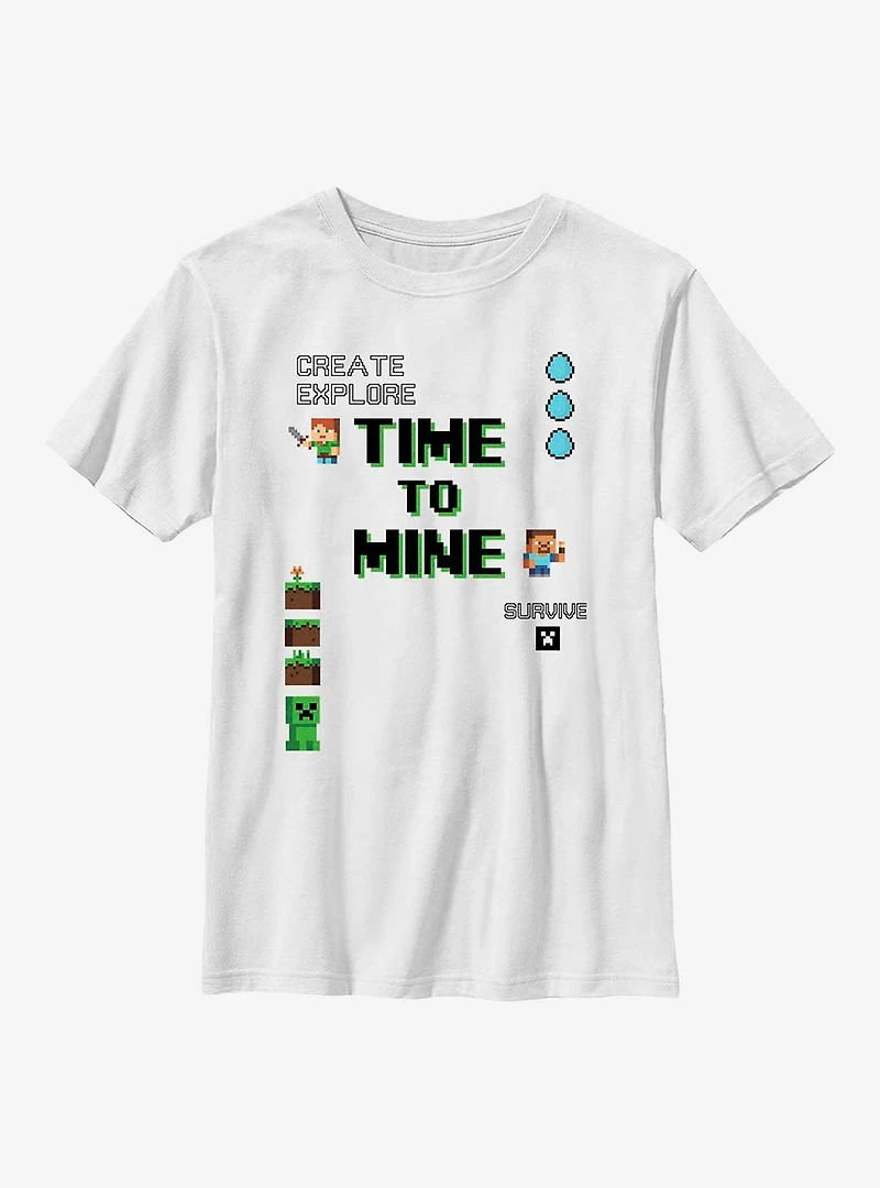 Minecraft My Time To Mine Youth T-Shirt