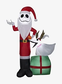 The Nightmare Before Christmas Jack Skellington As Santa And Zero Wearing Antlers Airblown