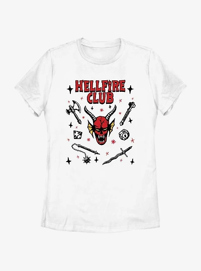 Stranger Things Textbook Hellfire Club Womens T-Shirt