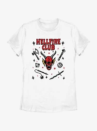 Stranger Things Textbook Hellfire Club Womens T-Shirt