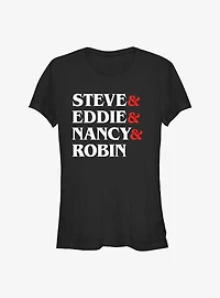 Stranger Things Steve & Eddie Nancy Robin Girls T-Shirt