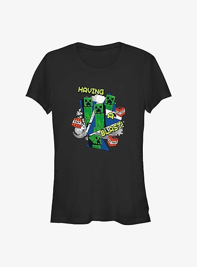Minecraft Having A Blast Girls T-Shirt