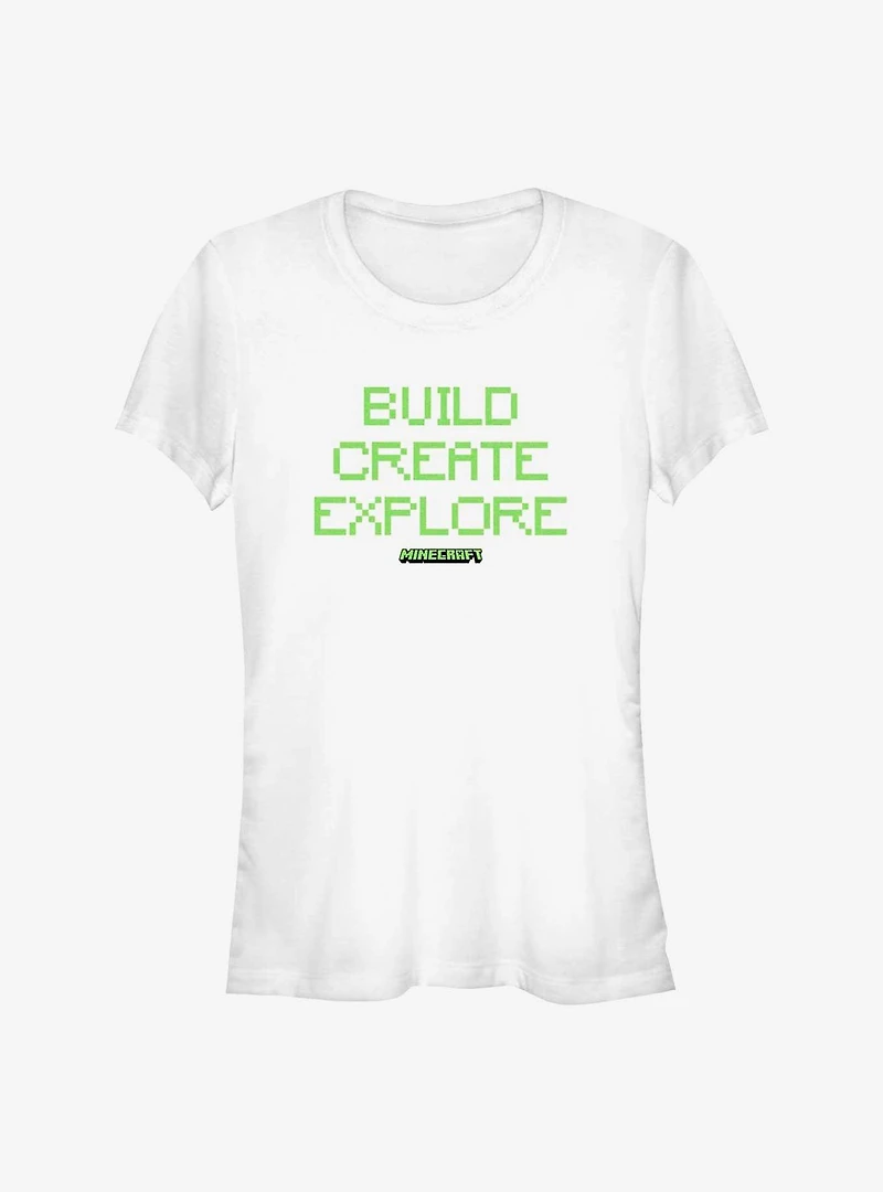 Minecraft Build Create Explore Girls T-Shirt