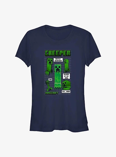 Minecraft Creeper Infograph Girls T-Shirt