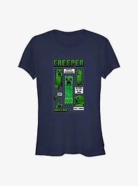 Minecraft Creeper Infograph Girls T-Shirt