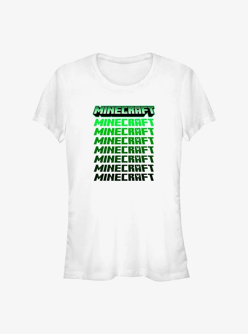 Minecraft Logo Stacked Girls T-Shirt