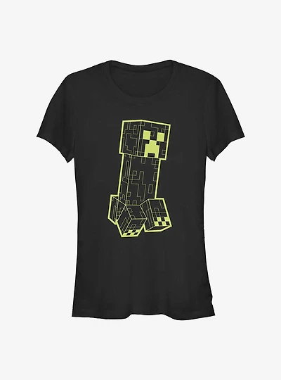 Minecraft Neon Creeper Girls T-Shirt