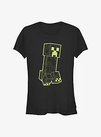 Minecraft Neon Creeper Girls T-Shirt