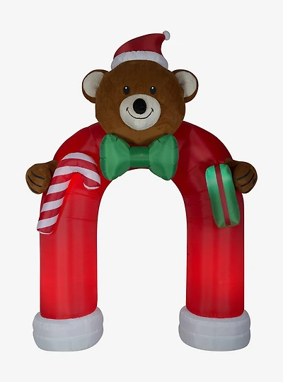 Animated Airblown Archway Mixed Media Bow Tie Wiggling Teddy Bear