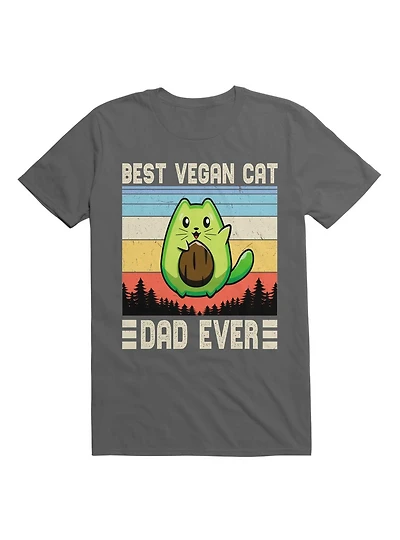 Kawaii Best Vegan Cat Dad Ever T-Shirt