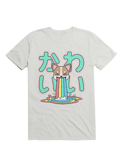 Kawaii Corgi Rainbow Puke T-Shirt