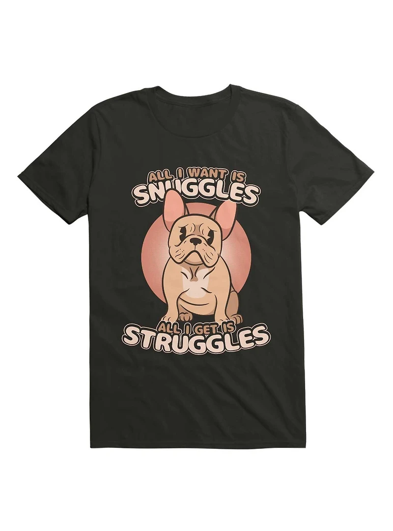 Kawaii Frenchie Snuggles & Struggles T-Shirt