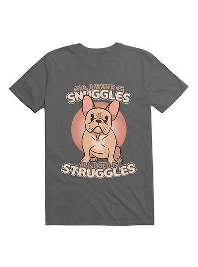 Kawaii Frenchie Snuggles & Struggles T-Shirt