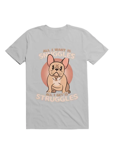 Kawaii Frenchie Snuggles & Struggles T-Shirt