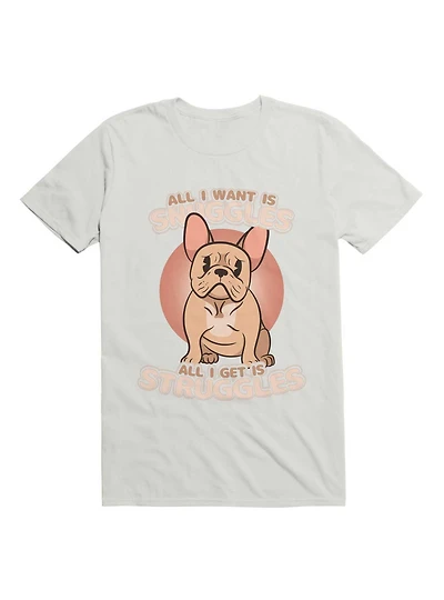 Kawaii Frenchie Snuggles & Struggles T-Shirt