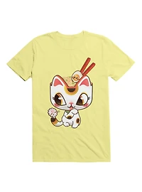 Kawaii Lucky Ramen Cat T-Shirt