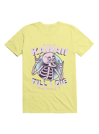 Kawaii Till I Die Cute Skeleton T-Shirt