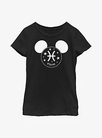 Disney Mickey Mouse Pisces Ears Youth Girls T-Shirt